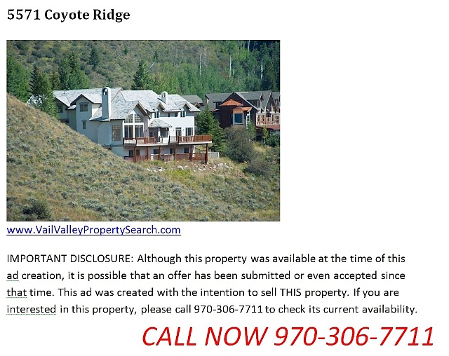 Coyote Ridge, Avon, CO 81620 